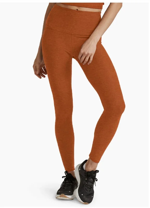 Caught In The Midi High Waist Legging In Warm Clay Healther Country