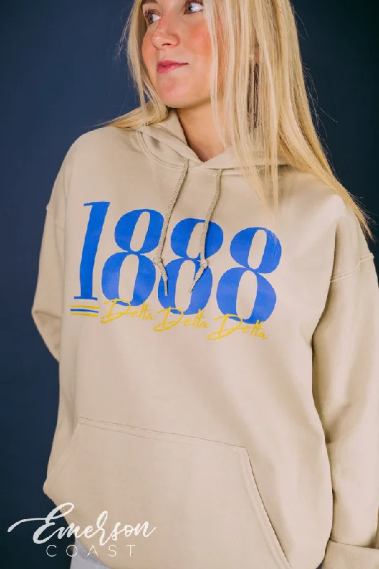 Tri Delta Established Date Hoodie Trendy Women's Oversized