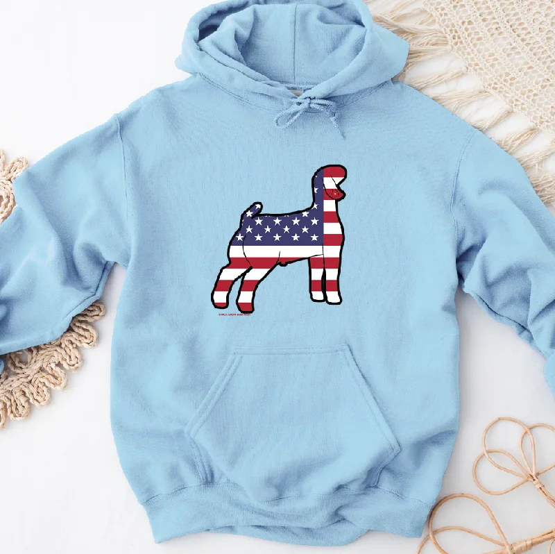 Patriotic Goat Hoodie (S-3XL) Unisex - Multiple Colors! Classic Women's Pin - striped