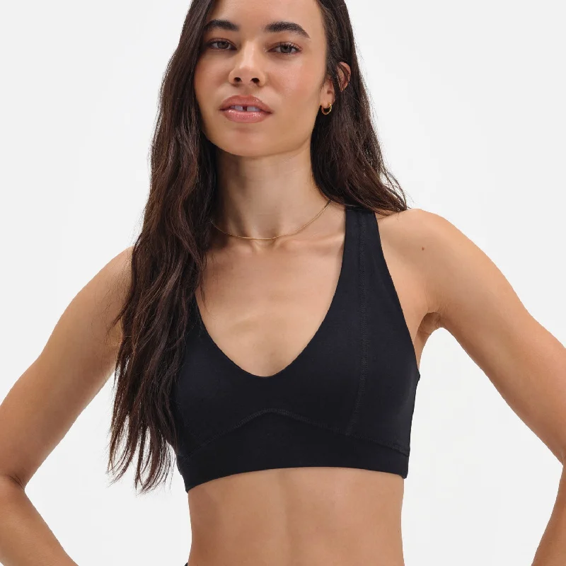 Organic Stretch V-Neck Bra Practical Women's Multi - 