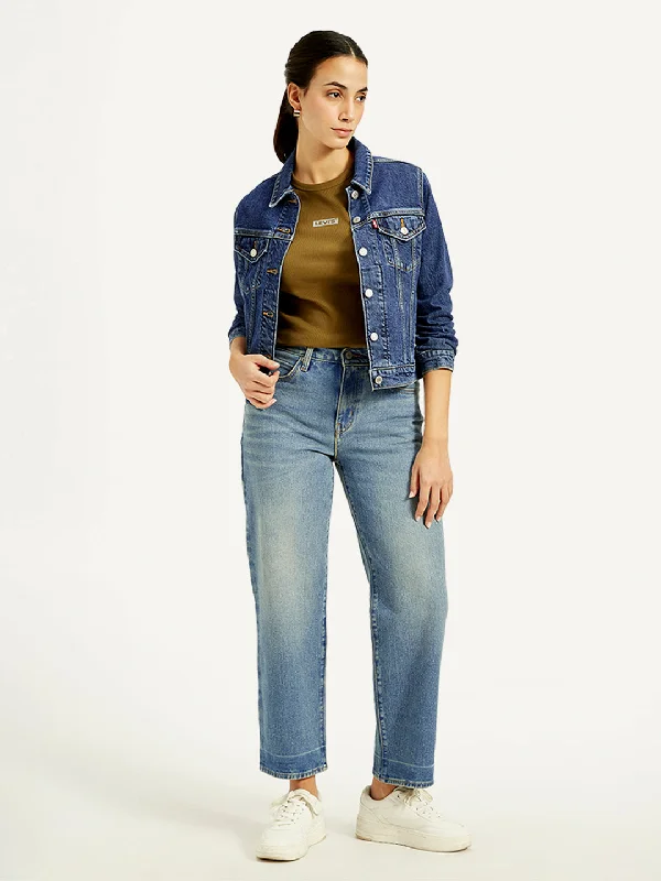 Women's Mid Rise 94 Baggy Fit Blue Jeans Elegant Women's Formal 