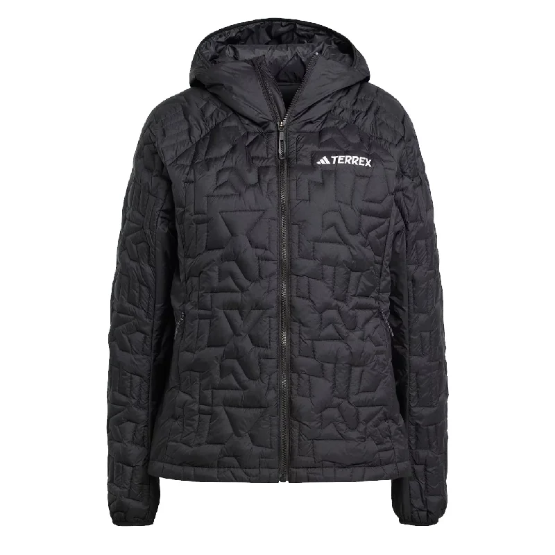 Adidas Terrex Womens Terrex Xperior Primaloft Loose Fill Insulated Hooded Jacket Black Scandinavian