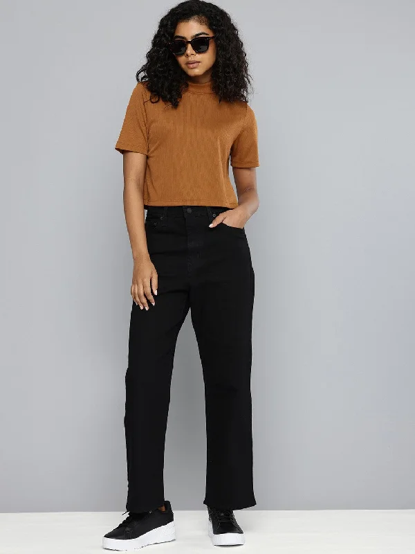 Women's High Rise Ribcage Straight Fit Jeans Sustainable Organic