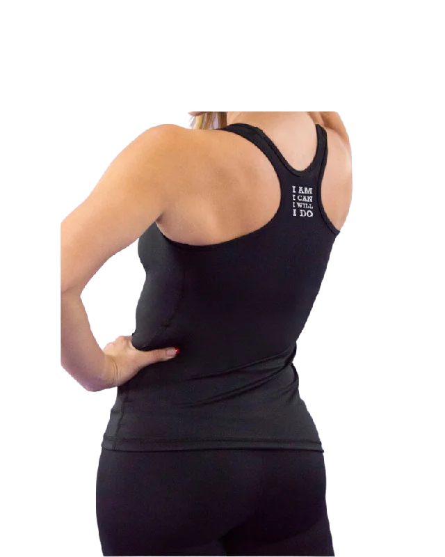Performance Tank with Built-In Bra - Black Unique Women's Upcycled
