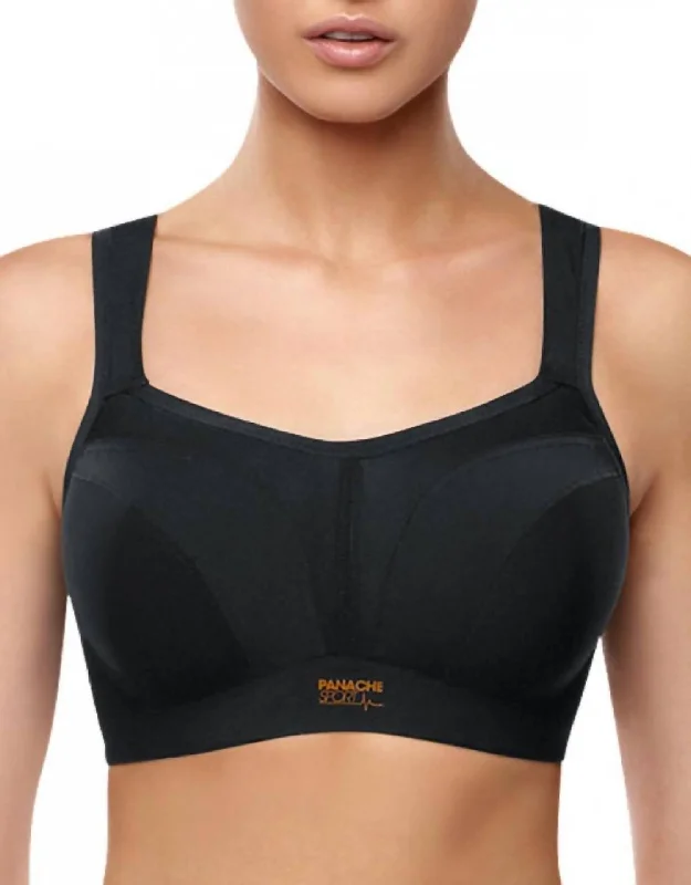 Underwired Sports Bra In Black Gym