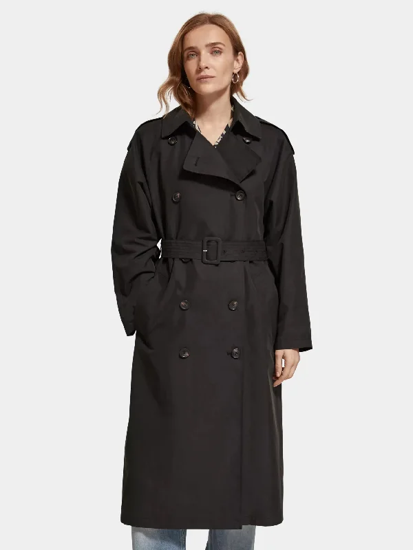 Oversized classic trench coat Dynamic Women's High - energy