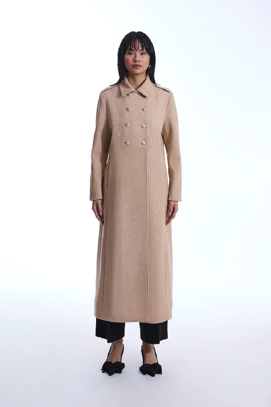 Long Military Camel Coat