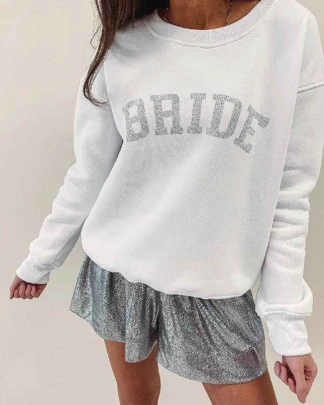 Rhinestone Bride Pullover Monochromatic All - in - one