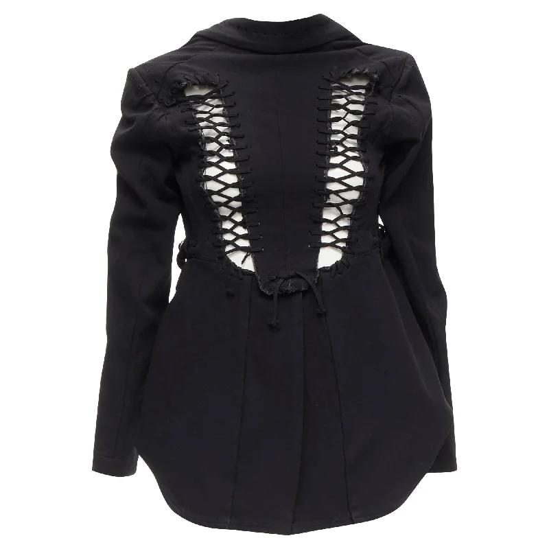 Comme Des Garcons lace eyelet deconstructed jacket Feminine Women's Style 