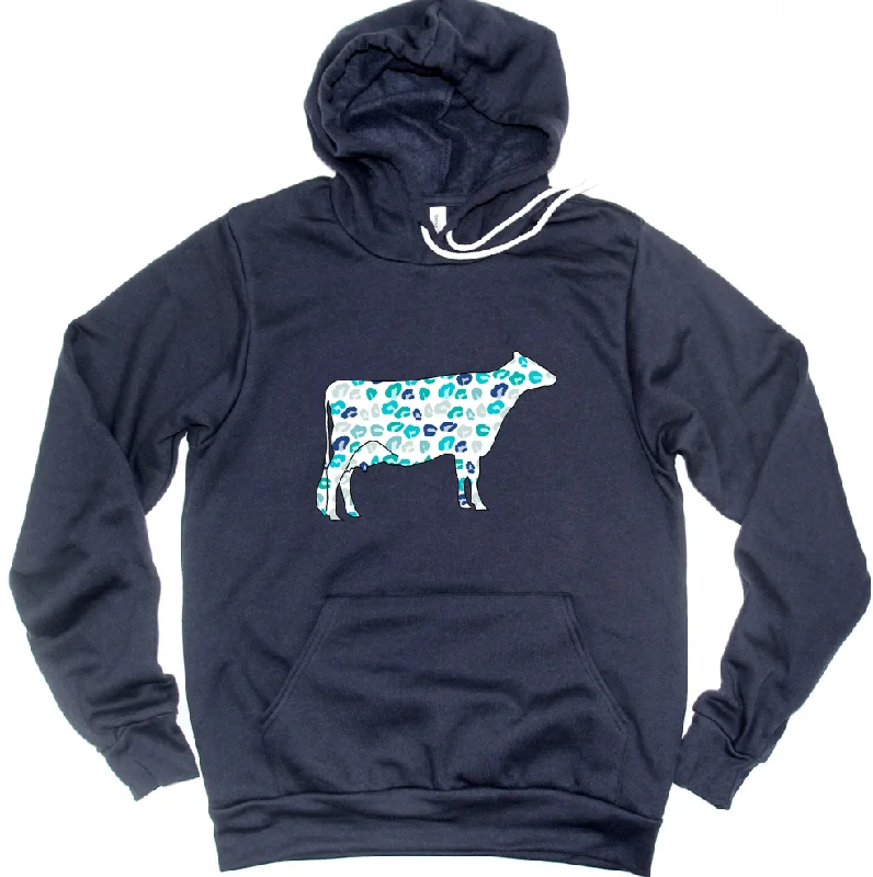 Turquoise Cheetah Dairy Cow Hoodie (S-3XL) Unisex - Multiple Colors! Contemporary 