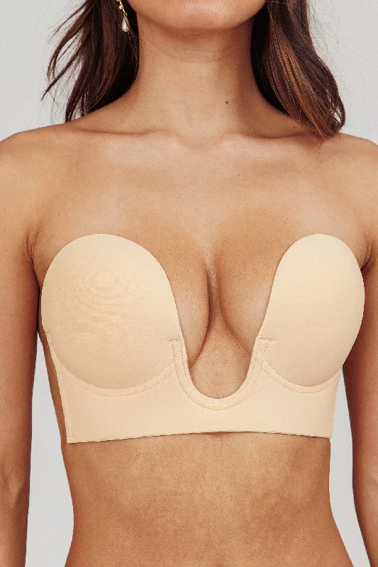 Orla U-Plunge Backless Adhesive Bra Nude Trendy Women's Oversized