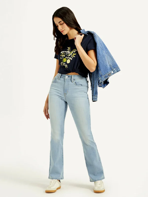 Women's High Rise 725 Slim Bootcut Fit Blue Jeans Tough Women's Military - inspired