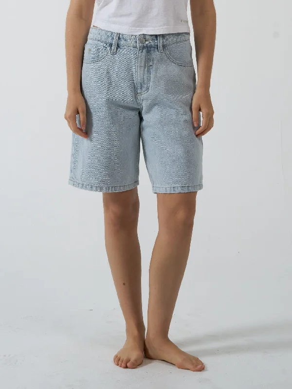 Jordan Short - Faded Dust Blue Luxurious Women's High -  end