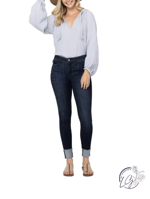 Lulu Mid-Rise Dark Denim Skinny Jean By Judy Blue Athletic Women's 