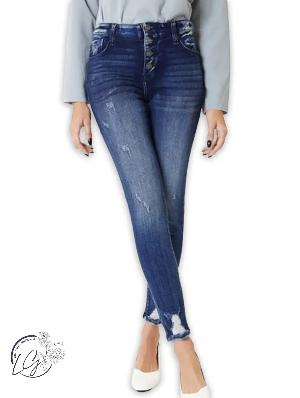 Sophia Button Fly High Rise Skinny Jean By Kancan Refined Women's 