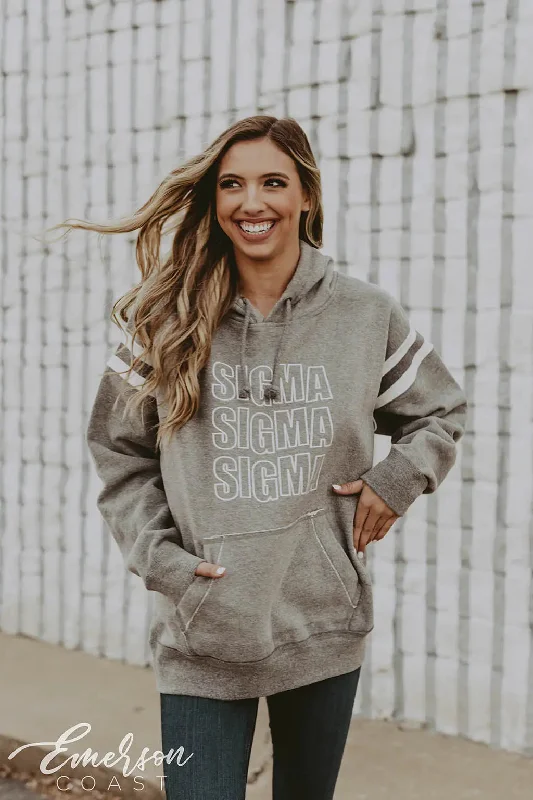 Sigma Sigma Sigma PR Striped Hoodie Confident Women's High - fashion