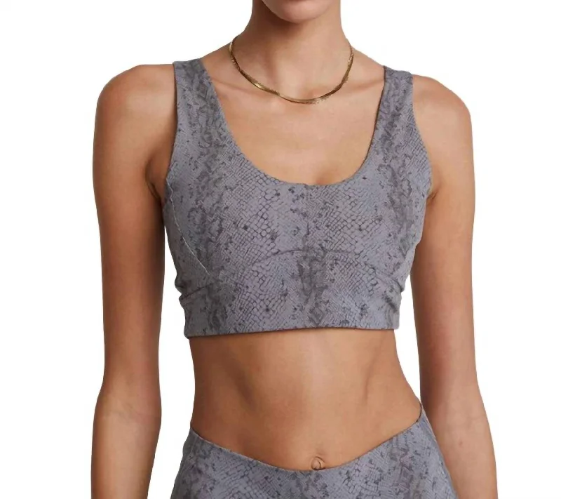 Let's Go Elsie Bra In Slate Snake Athletic Women's 