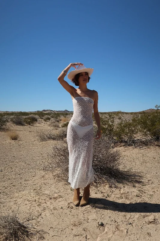 White Sand Maxi Dress Youthful Women's Pop