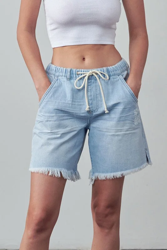 High Rise Drawstring Shorts Bold Women's Statement