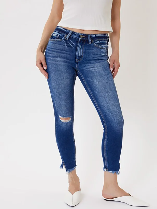 Ella High-Rise Hem Detail Ankle Skinny By KanCan Sporty Women's Tennis