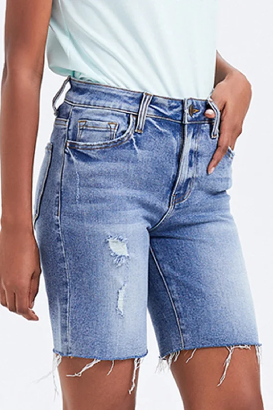 BAYEAS High Rise Denim Shorts Dapper Women's Bow - adorned