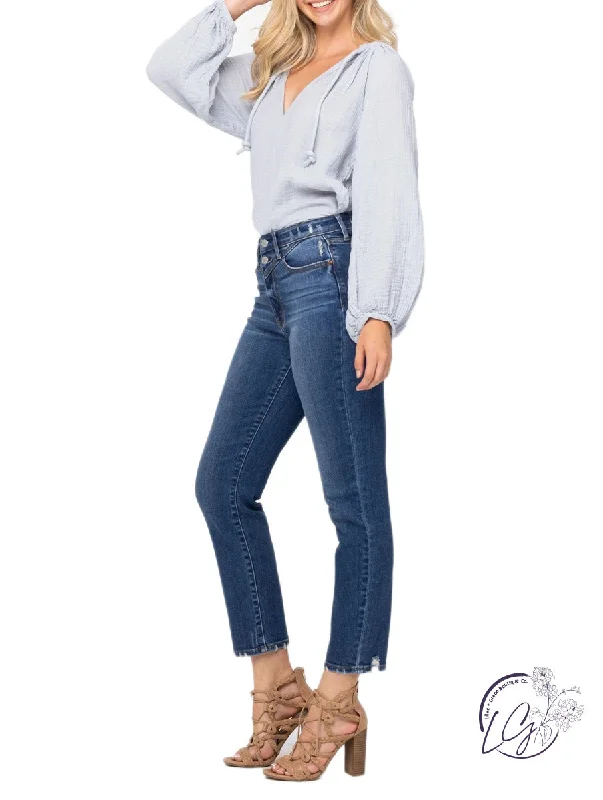 Summer High-Rise Front Yoke Slim by Judy Blue Laid - back Women's Style