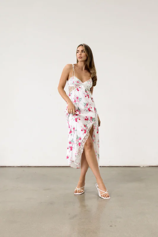 Babys Breath Midi Slip Dress by For Love & Lemons Sleek Women's Metallic