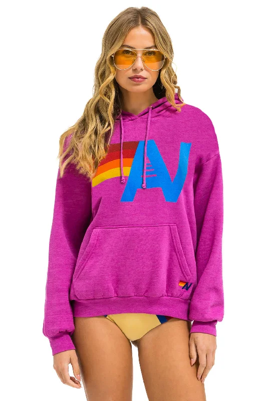 LOGO PULLOVER RELAXED HOODIE - MAGENTA