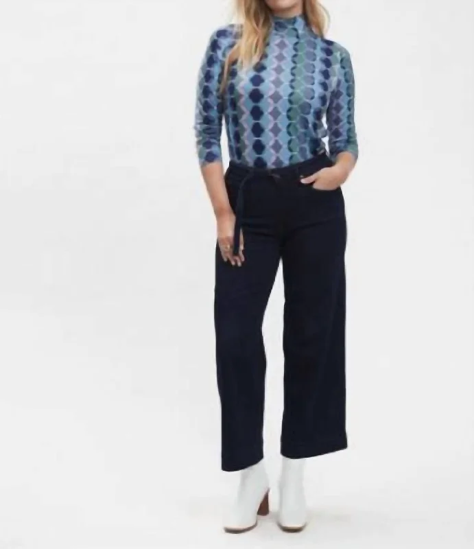 Olivia Wide Leg Trouser In Black Refined Women's Velvet