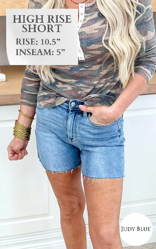 Light Wash High Waist Denim Shorts (REG/CURVY) | Judy Blue - Final Sale French