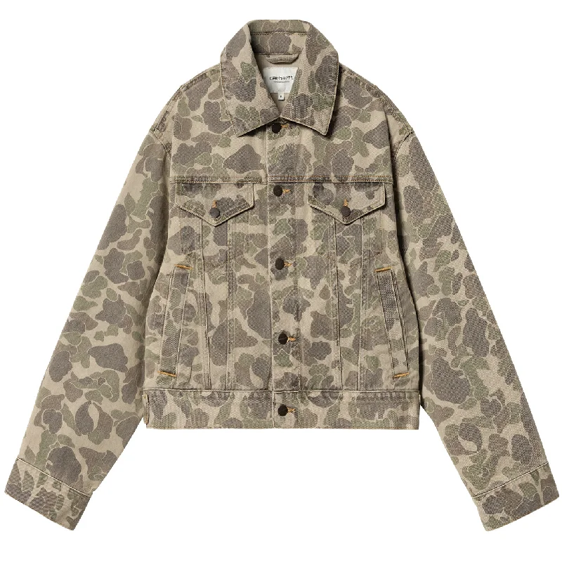 Carhartt WIP Womens Duck Orell Jacket Camo Duck / Black Bleached Preppy Women's College