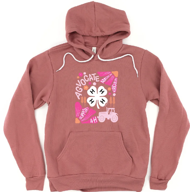Support 4-H Floral Pink Hoodie (S-3XL) Unisex - Multiple Colors! Business