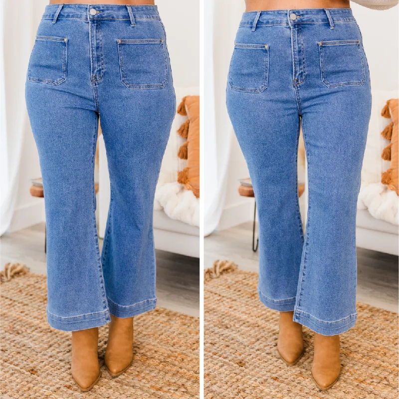 Don't Think Twice Jeans, Medium Wash Bold Women's Statement
