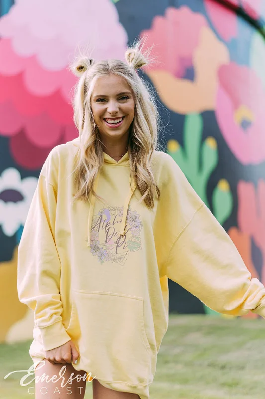 ADPi Floral Space Hoodie Monochromatic Office Style