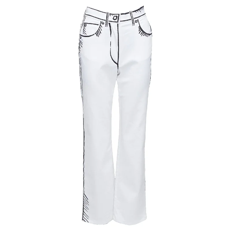 Fendi California Sky Joshua Vides Trompe Loeil Illustration Jeans Sleek Women's 