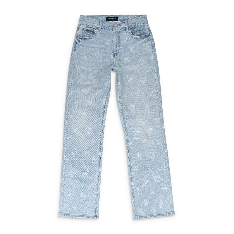 SLIM STRAIGHT OUTLINE MONO LT INDIGO SKINNY JEANS Confident Women's High - fashion