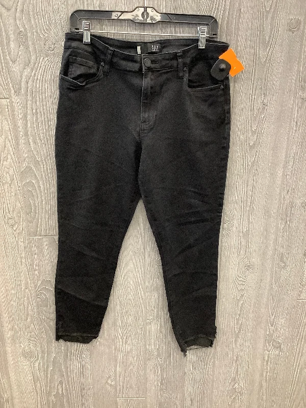Jeans Skinny By Kut In Black, Size: 12 Athletic Women's High - 