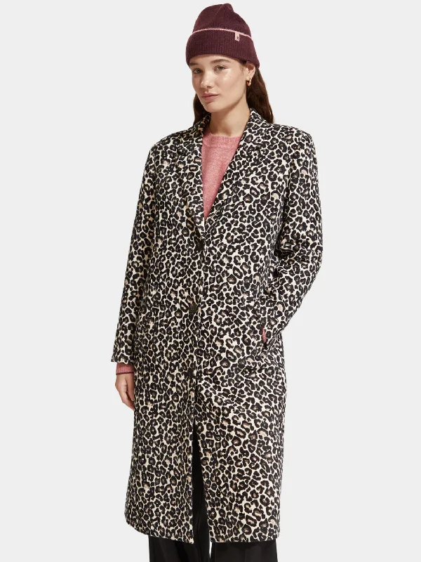 Single-breasted leopard print coat Modern Women's Tech