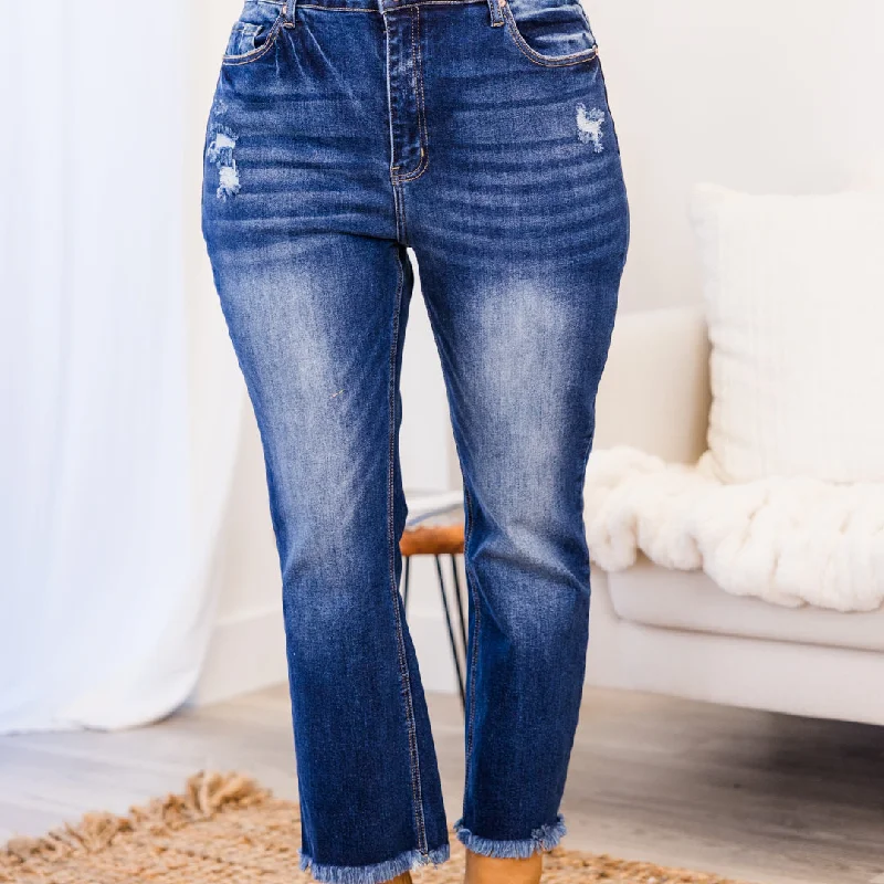 Saturday Vibes Jeans, Dark Wash Rugged Women's Outdoor 