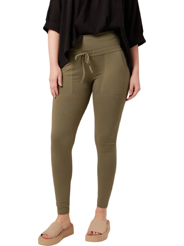Olympia Legging Pants In Army Sharp Women's Italian