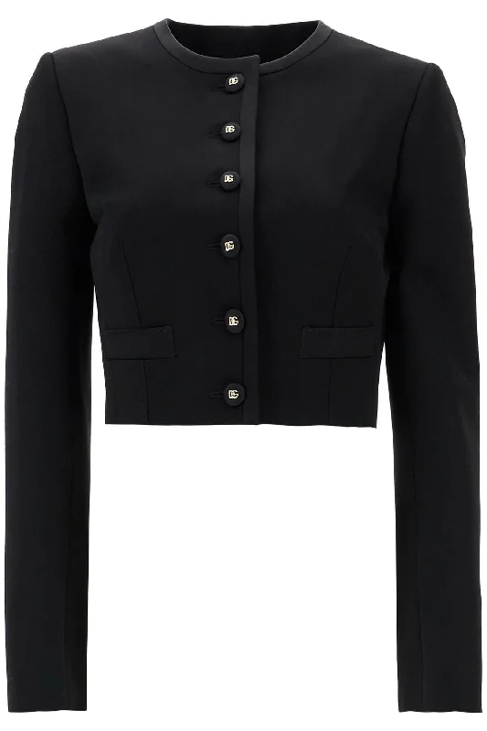 Dolce & Gabbana Women's  Wool Blazer With Logo Buttons