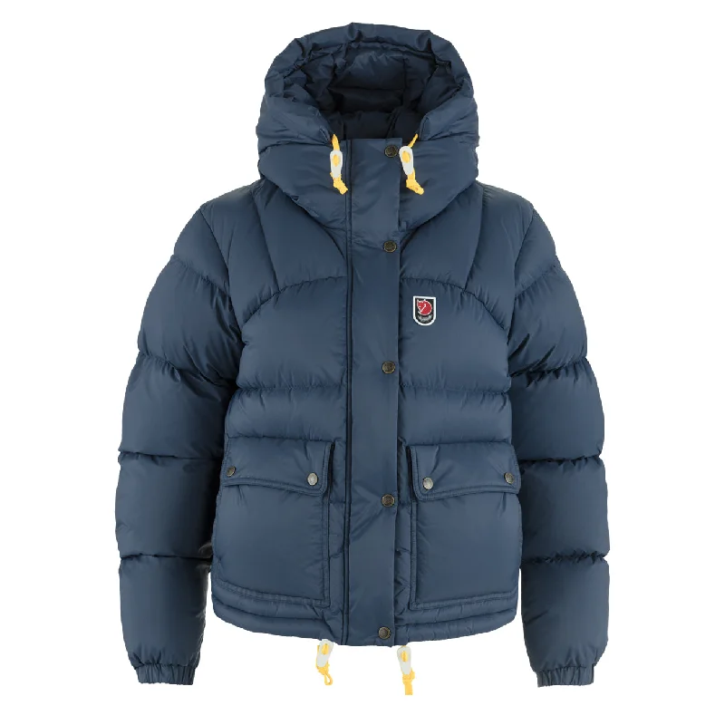 Fjallraven Womens Expedition Down Cropped Jacket Navy Tough Women's Military - inspired