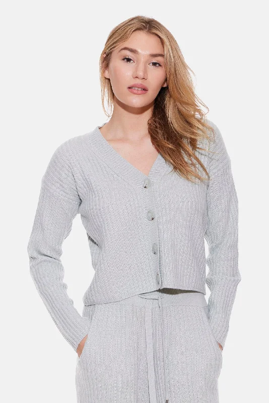 Beatrice Ribbed Cardigan Geyser