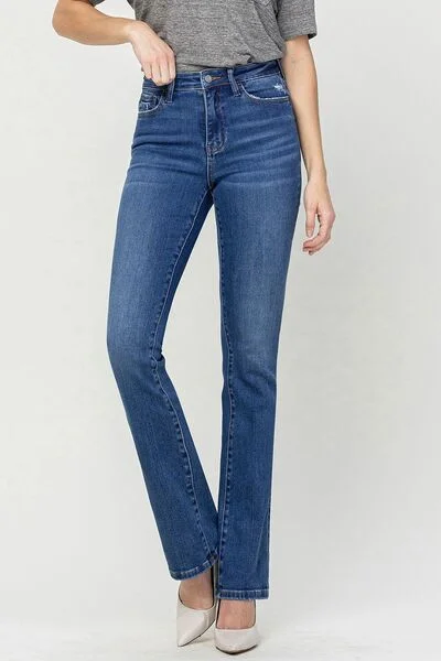Vervet by Flying Monkey High Waist Bootcut Jeans Polished Women's Silk