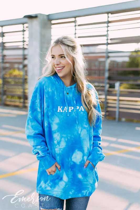 Kappa Blue Tie Dye PR Hoodie Laid - back Women's Vibe