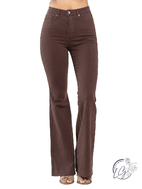 Dorothy Espresso Wide Leg Jeans By Judy Blue Cozy Women's Sherpa - lined