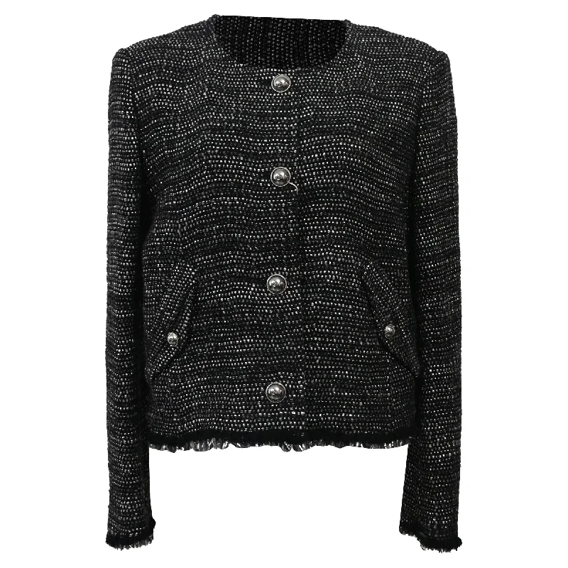 Iro Shakes Tweed Jacket in Black Cotton