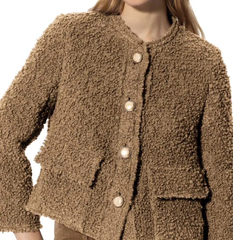 Boucle Wool Jacket In Miso