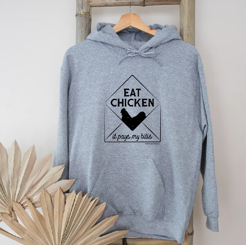 Eat Chicken It Pays My Bills Hoodie (S-3XL) Unisex - Multiple Colors! Relaxed Women's 