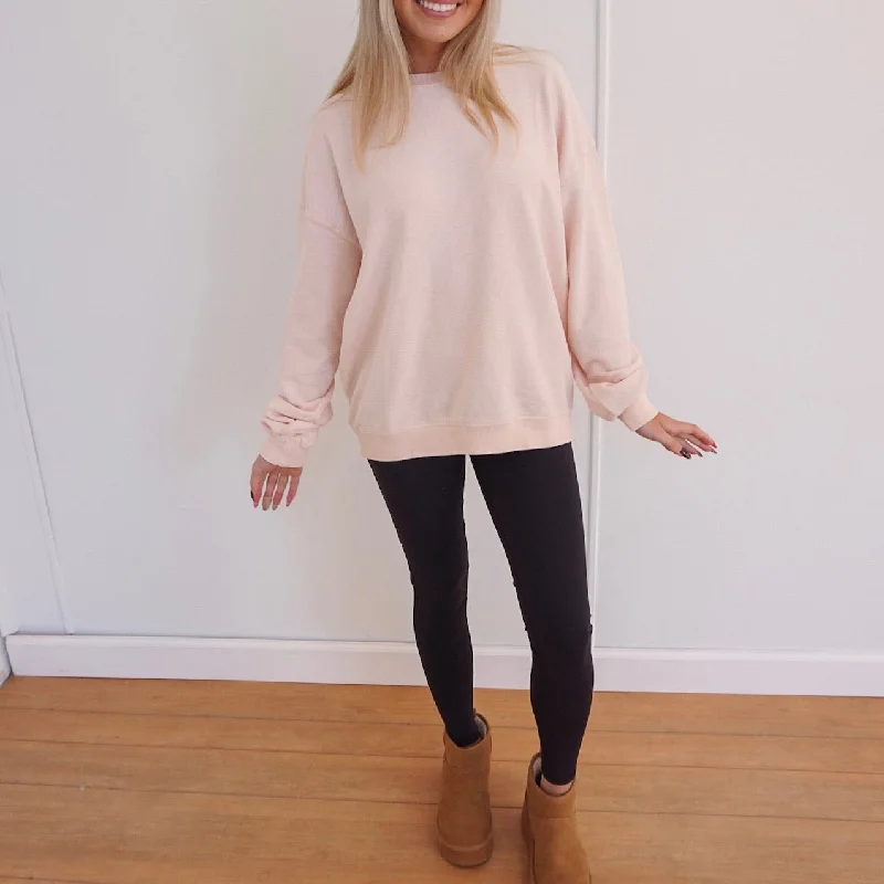Tinsley Oversized Pullover - Pink Trendy Women's 